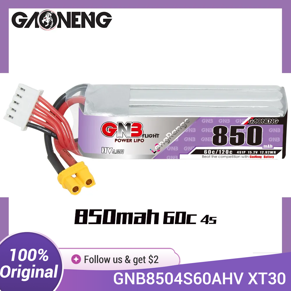 Drone Battery 4S - GAONENG GNB LiPo-Akku 850 mAh 4S