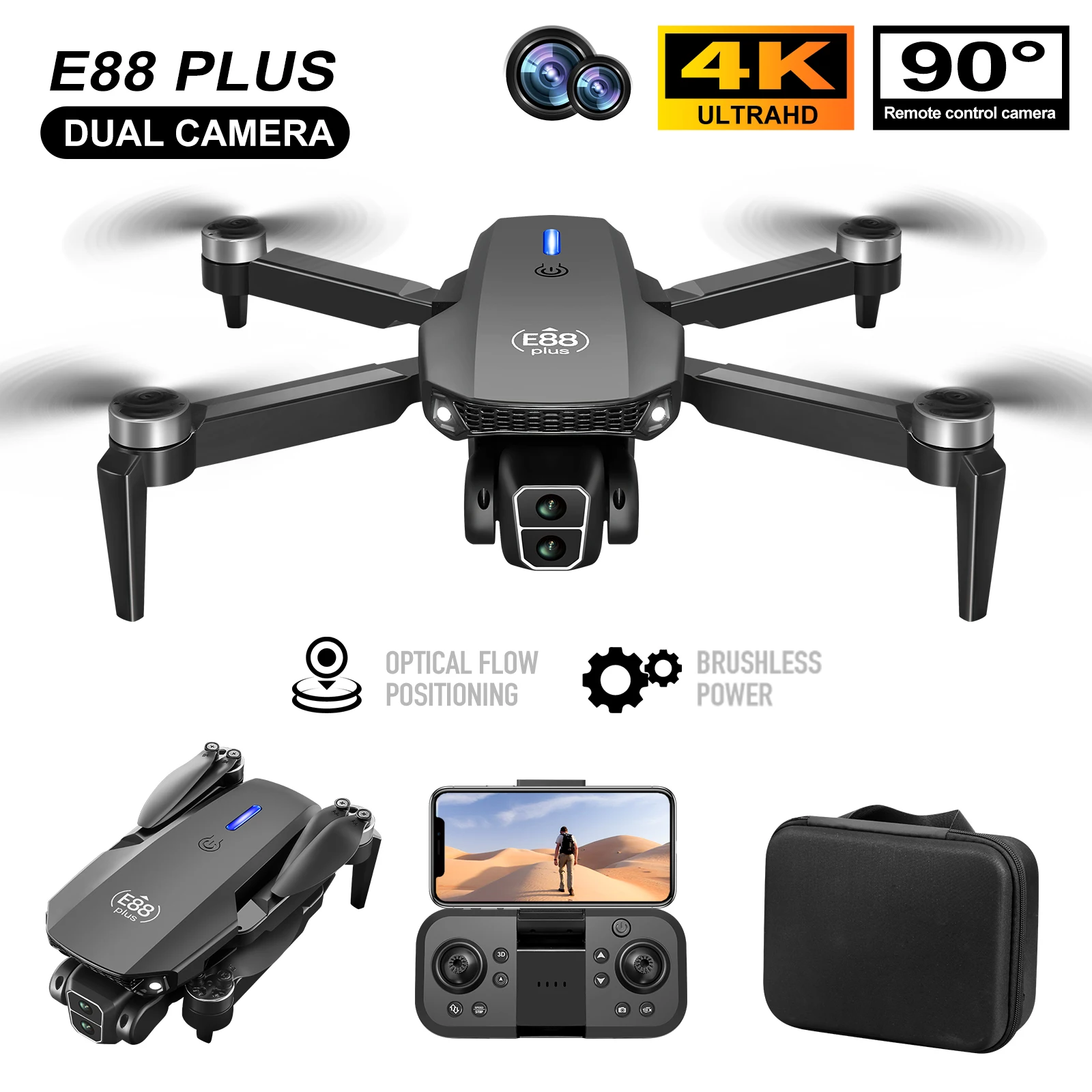 Neue E88 Plus Quadrocopter-Dro – Drone Battery Case Bewertung und Preis