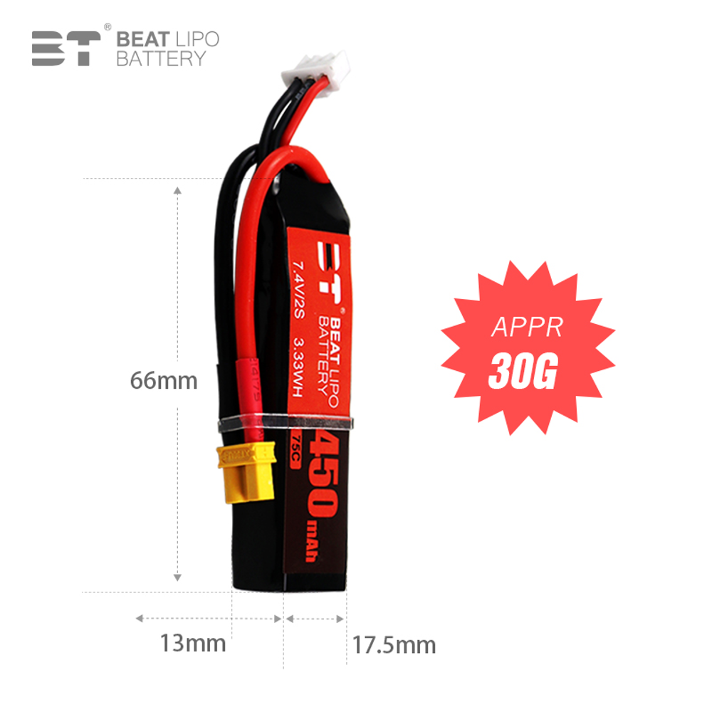 BEAT 2S 7,4 V 450 mAh 75C LiPo – Drone Battery Li-Ion Bewertung und Preis